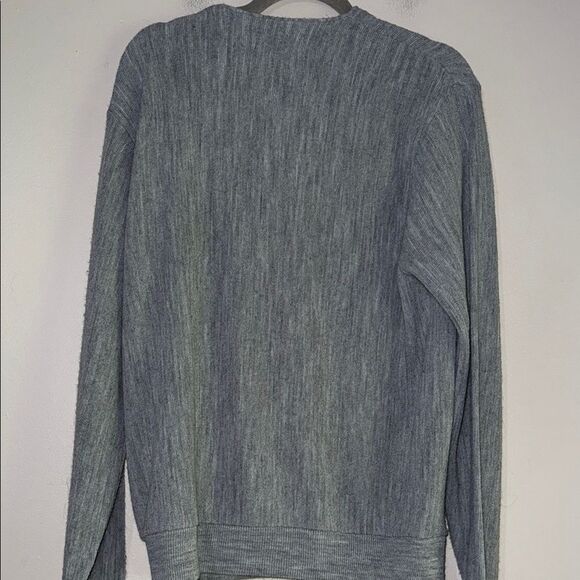 Izod Gray Cardigan V-Neck Sweater - Picture 7 of 8